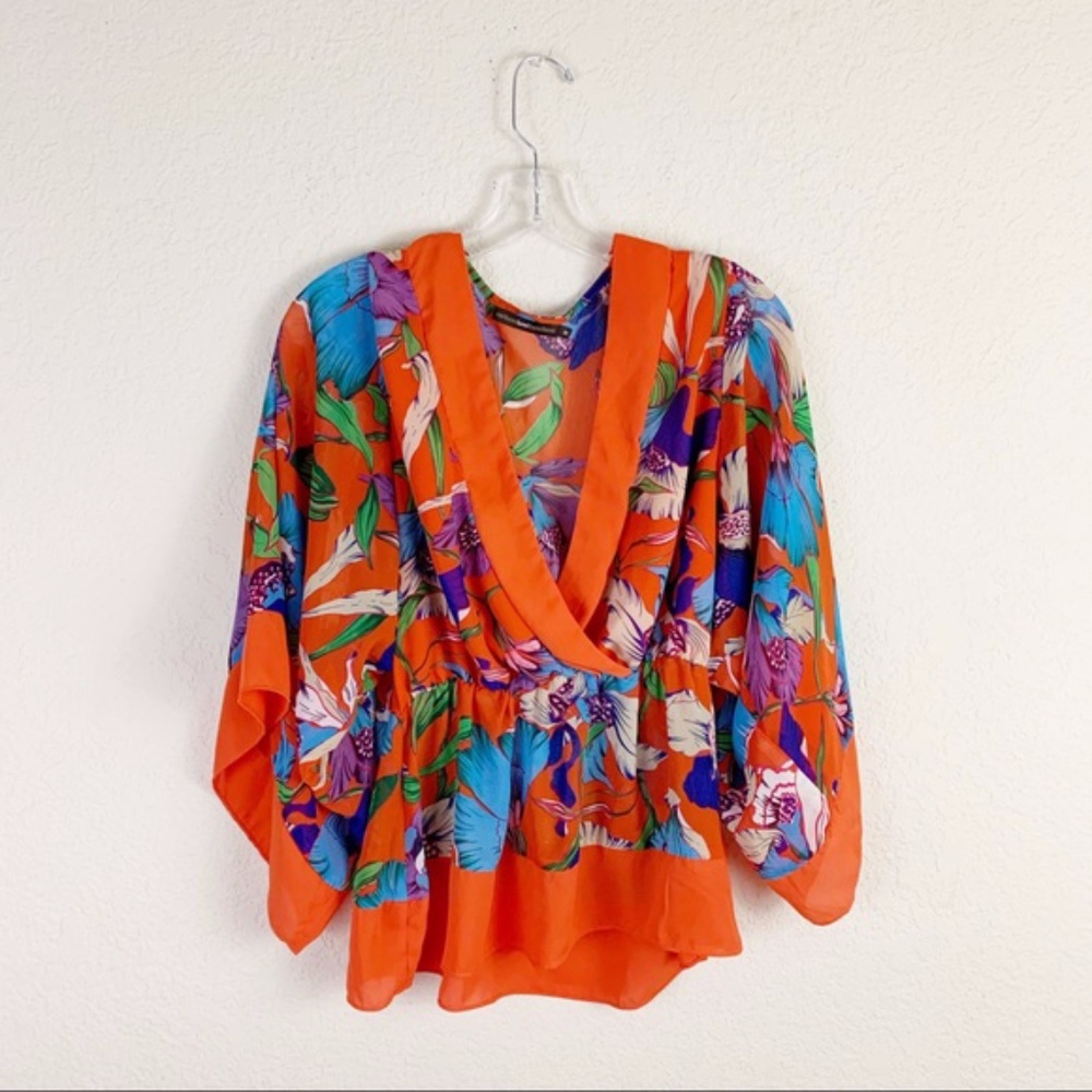 Azel hazel haze Anthropologie sheer boho blouse